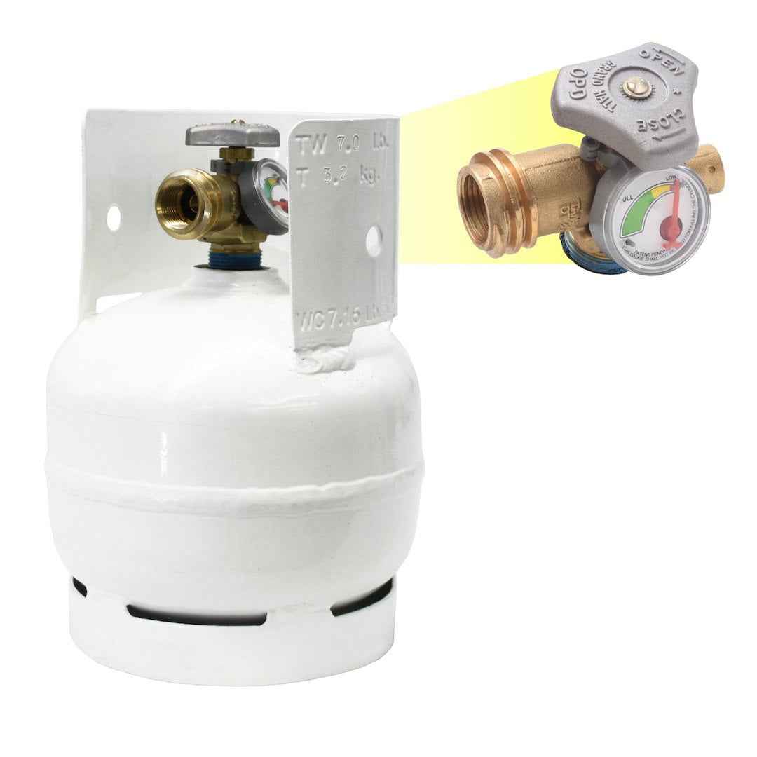 Flame King YSN03 Propane Tank - 3 lb with Gauge