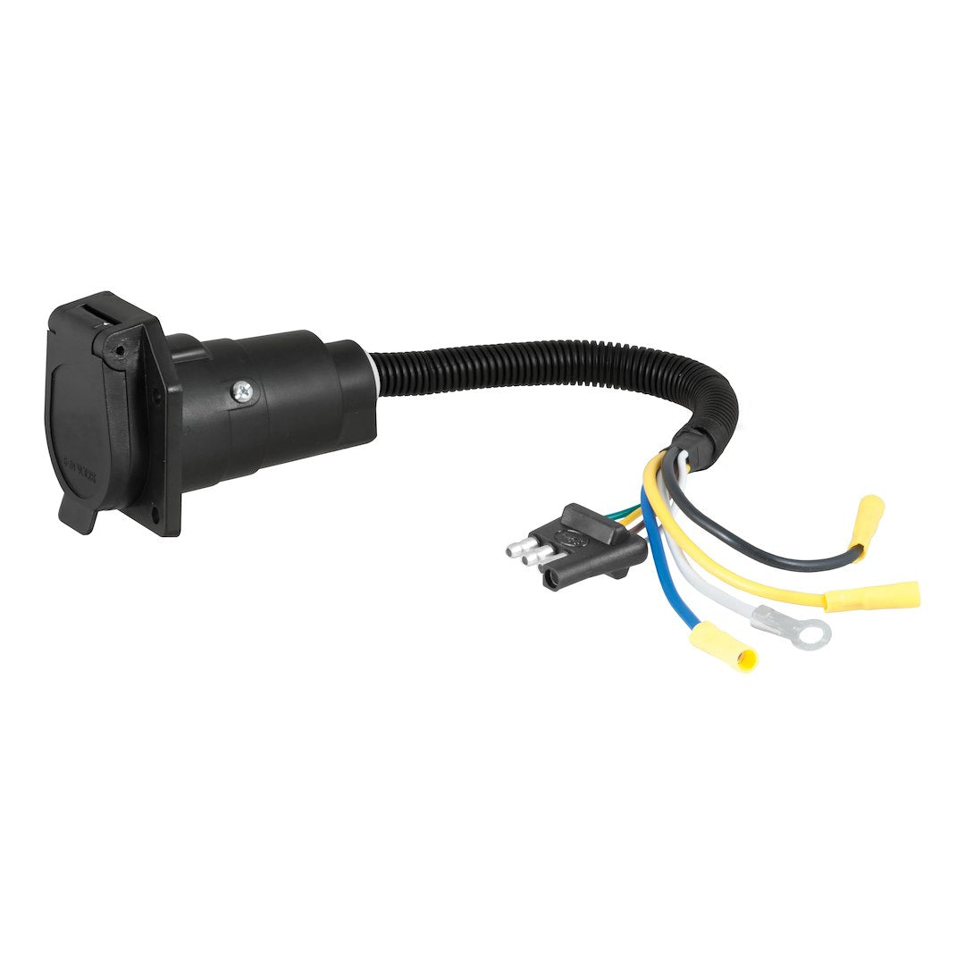 CURT 57184 Trailer Wiring Adapter - 7 Blade to 4 Flat
