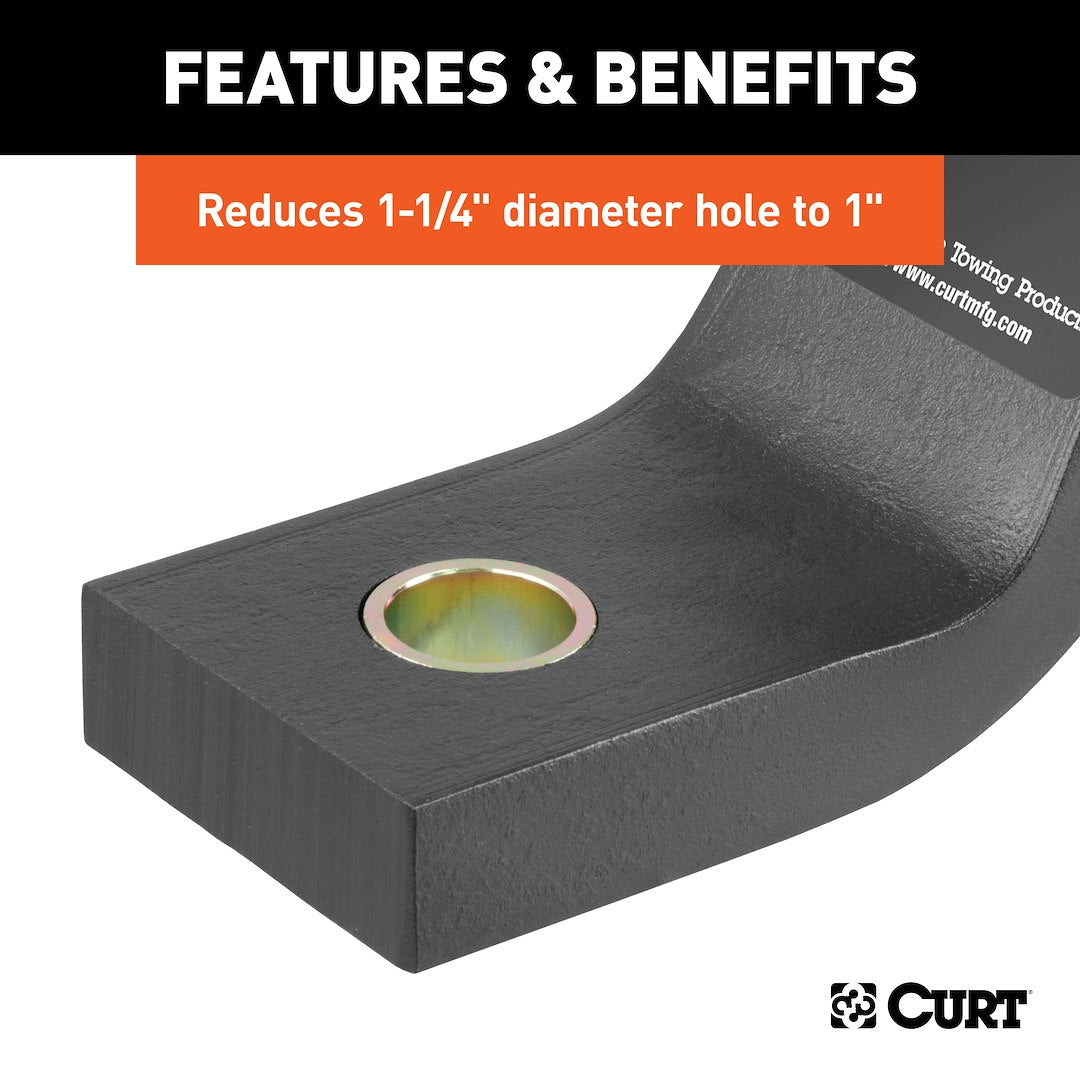 CURT Trailer Hitch Ball Shank Reducer (21201) – Color: Yellow