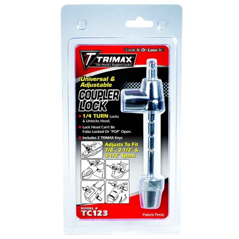 Trimax Locks TC123 Trailer Coupler Latch Lock - 1/2 in–3-1/2 in Span