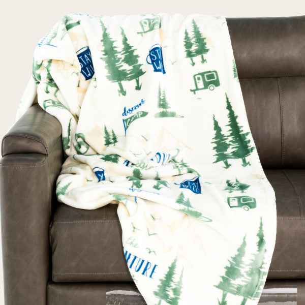 Lippert 2024121155 Wander & Rest Throw Blanket - Ivory, 50 x 72 in