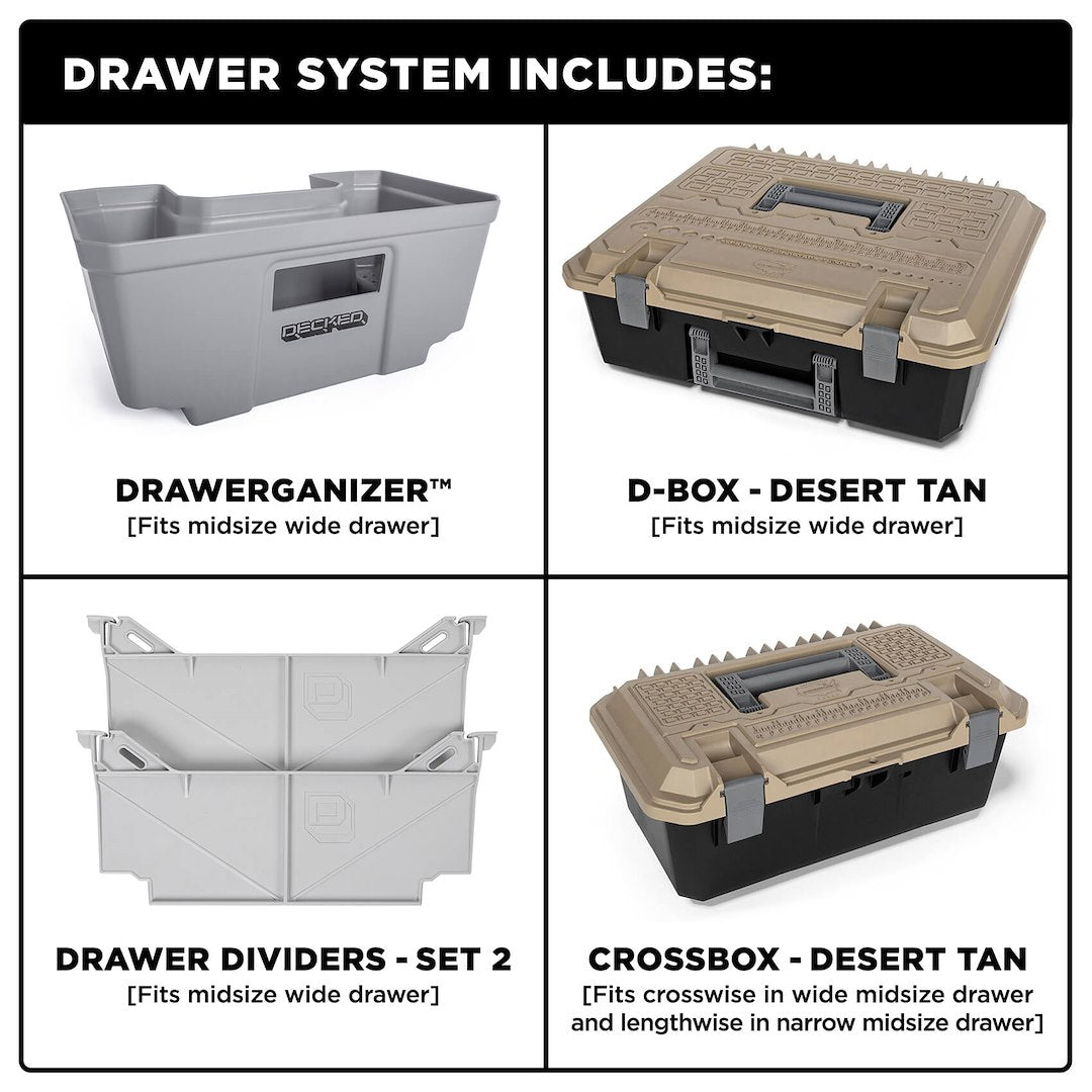 Decked MF4 Locking Two-Drawer System for Ford Ranger