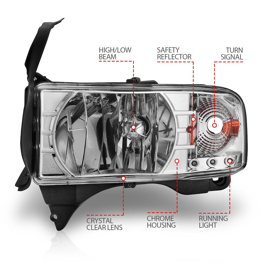 ANZO USA Crystal Reflector Beam Halogen Sealed Beam Headlight Assembly 111206 - image 6