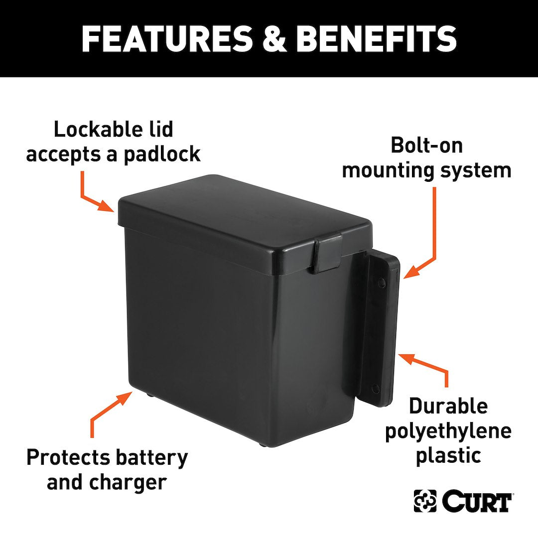 CURT Trailer Breakaway System Battery Box (52022) – Material: Plastic