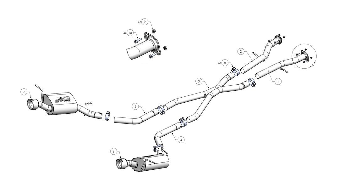 Borla 140449cb Exhaust System Kit - image 2