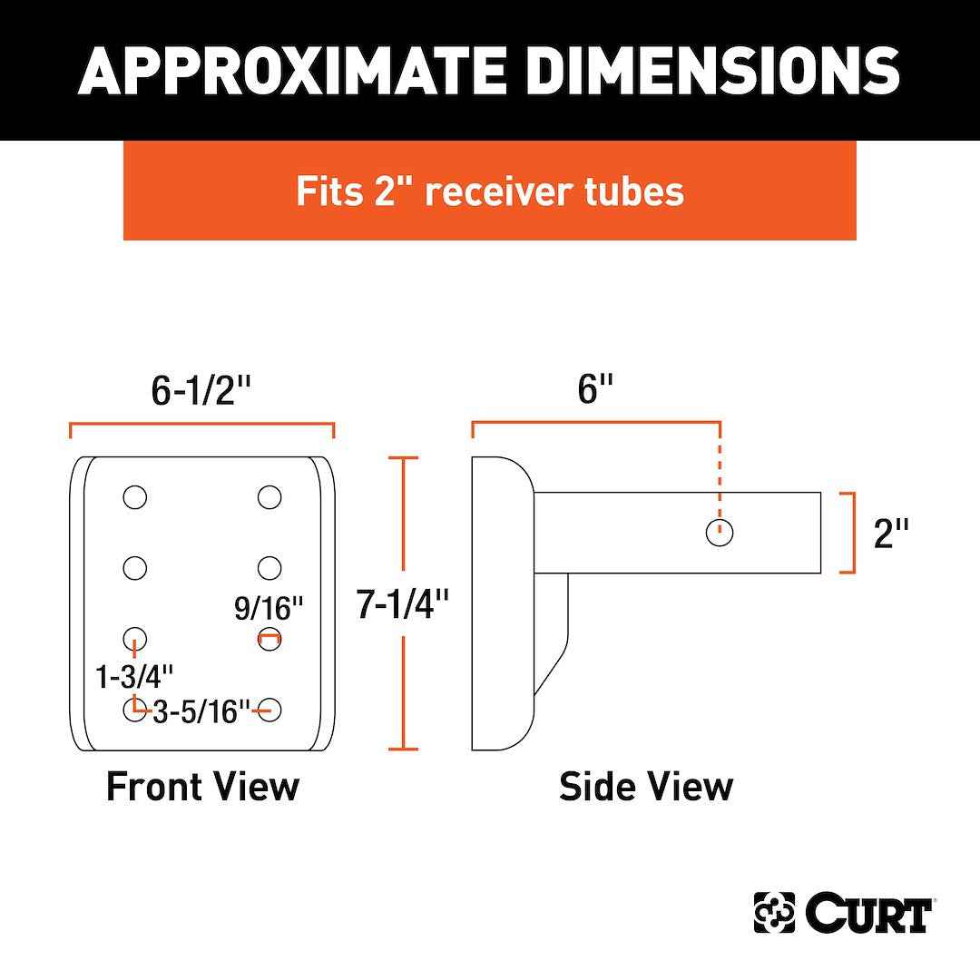 CURT 48343 Pintle Mount - 6 in Shank, 17000 lb