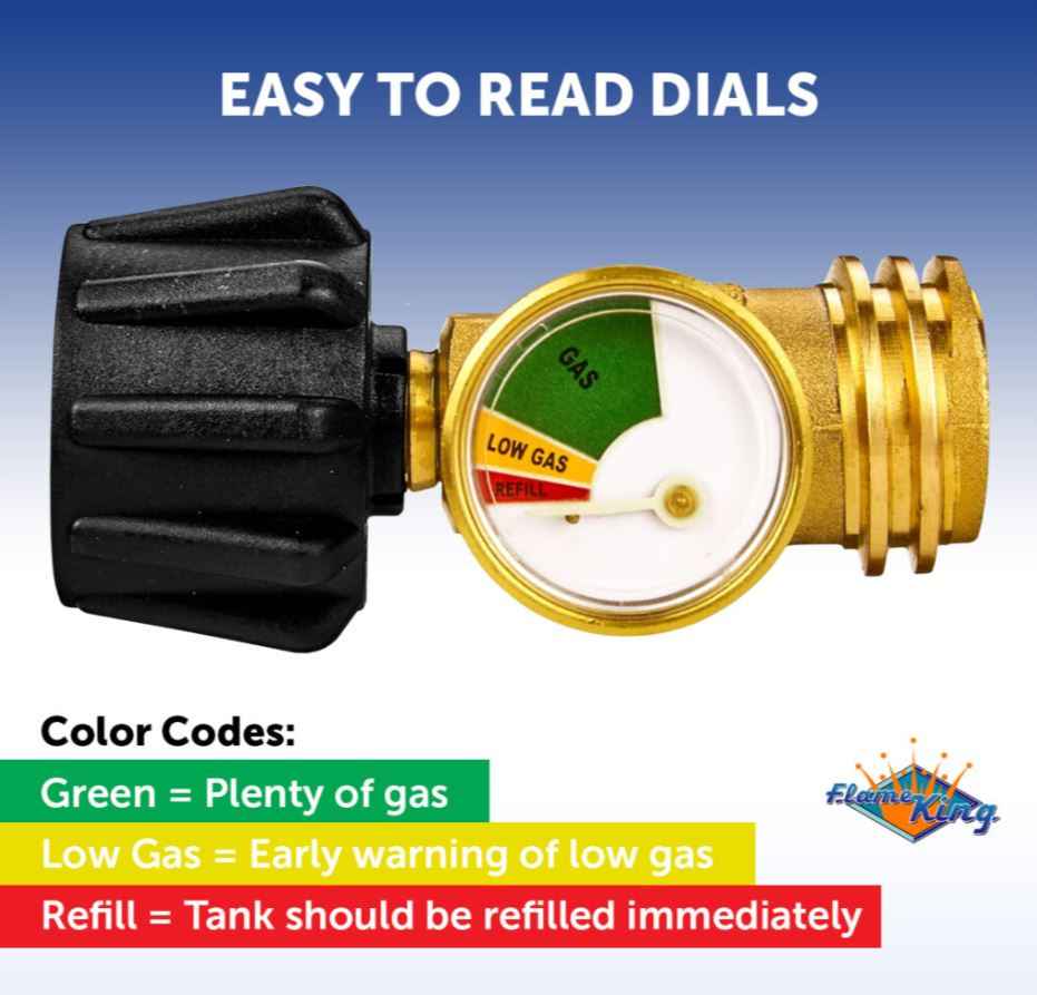 Flame King YSN212 Propane Level Indicator with Flow/Shutoff Functions