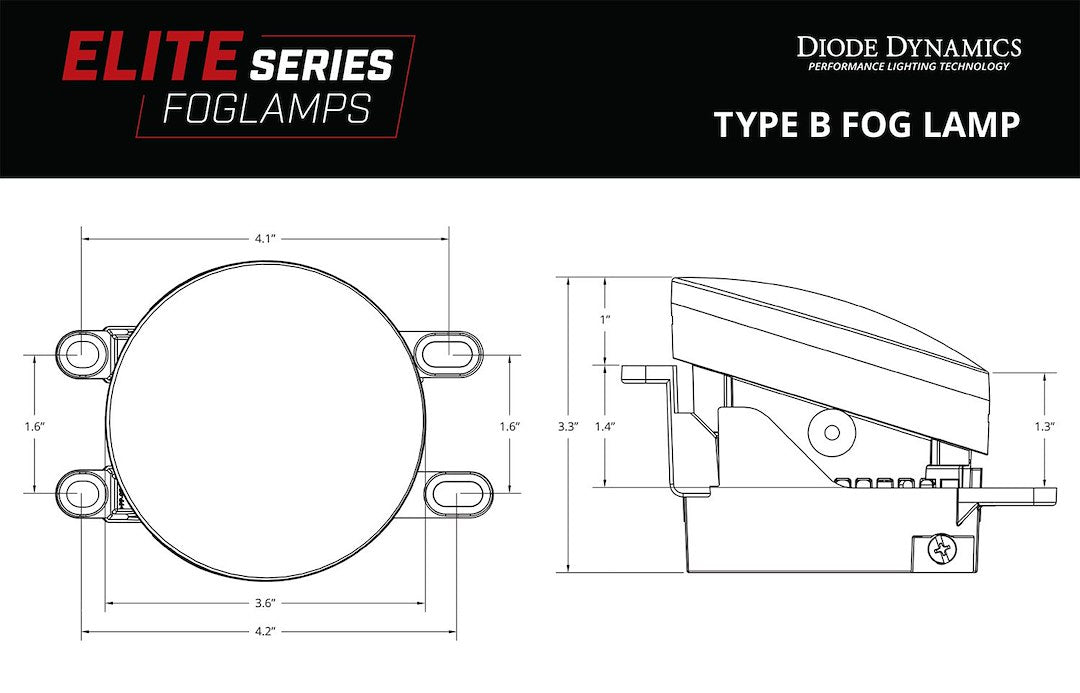 Diode Dynamics DD5137P Elite Type B Yellow LED Fog Lamp Pair