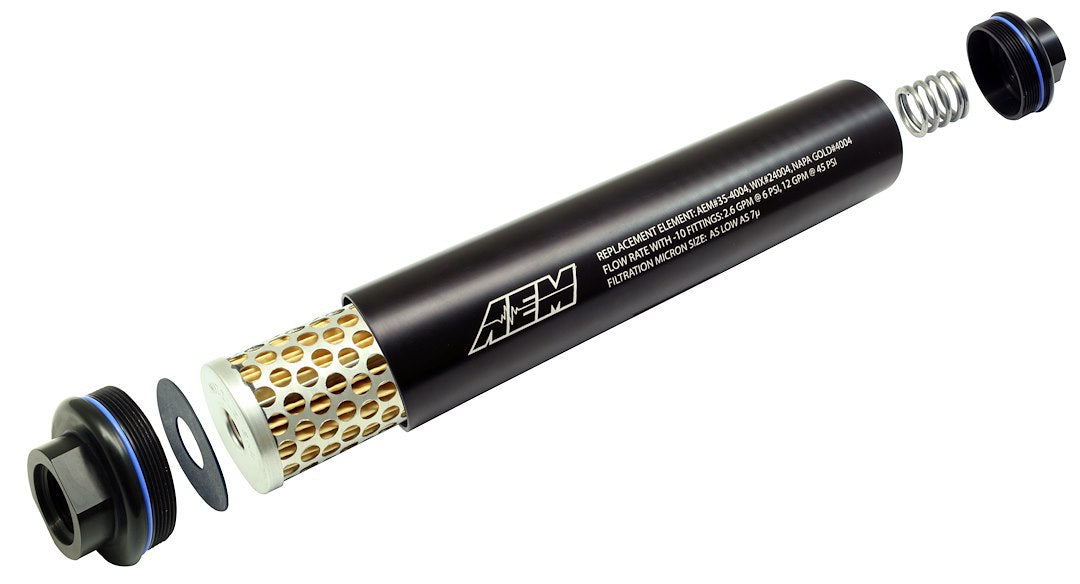 AEM Electronics High Volume Gasoline/ Alcohol Complete Assembly Fuel Filter 25-201BK - image 2