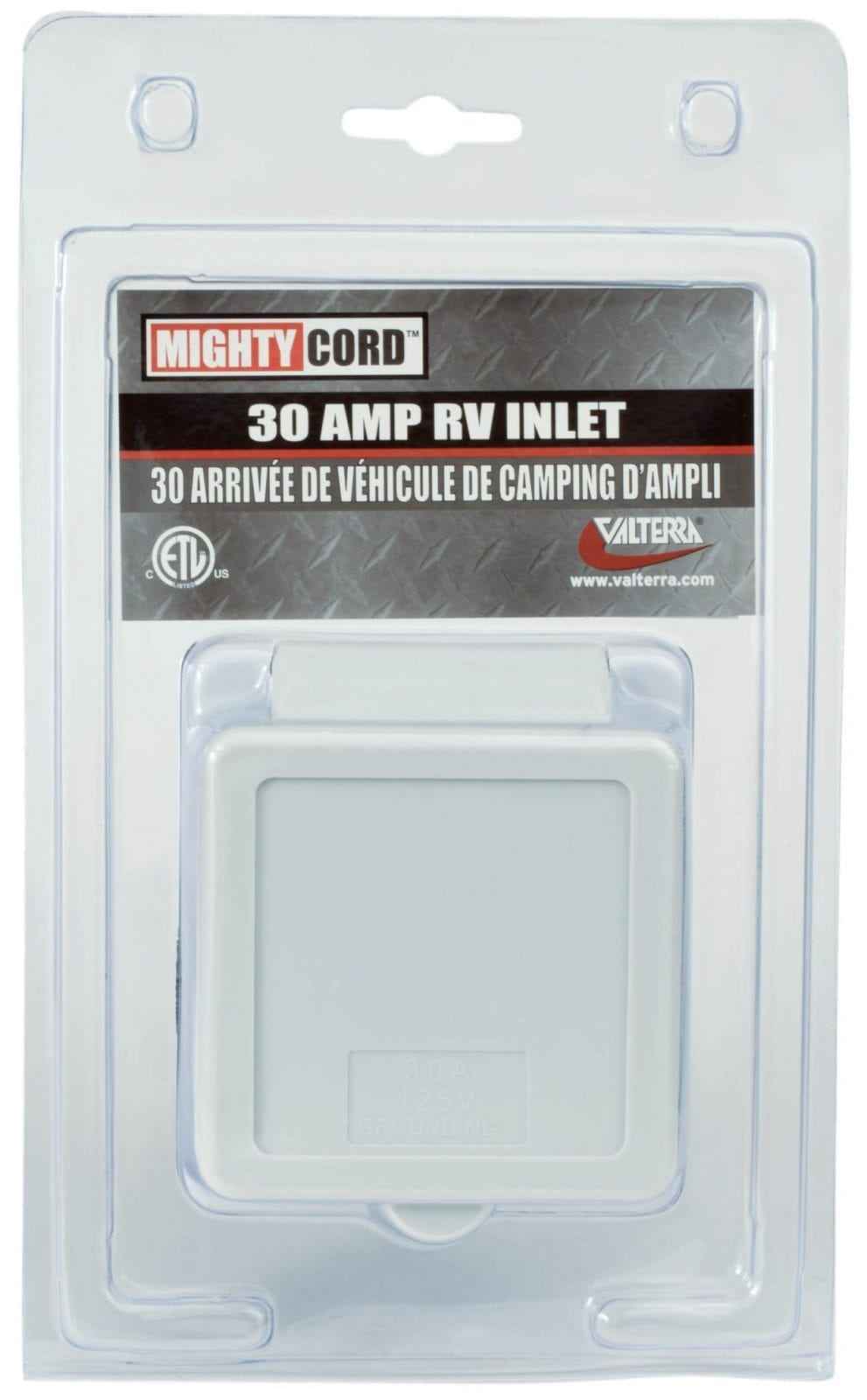 Valterra A10-30INVP 30A RV Power Inlet with Cover - White