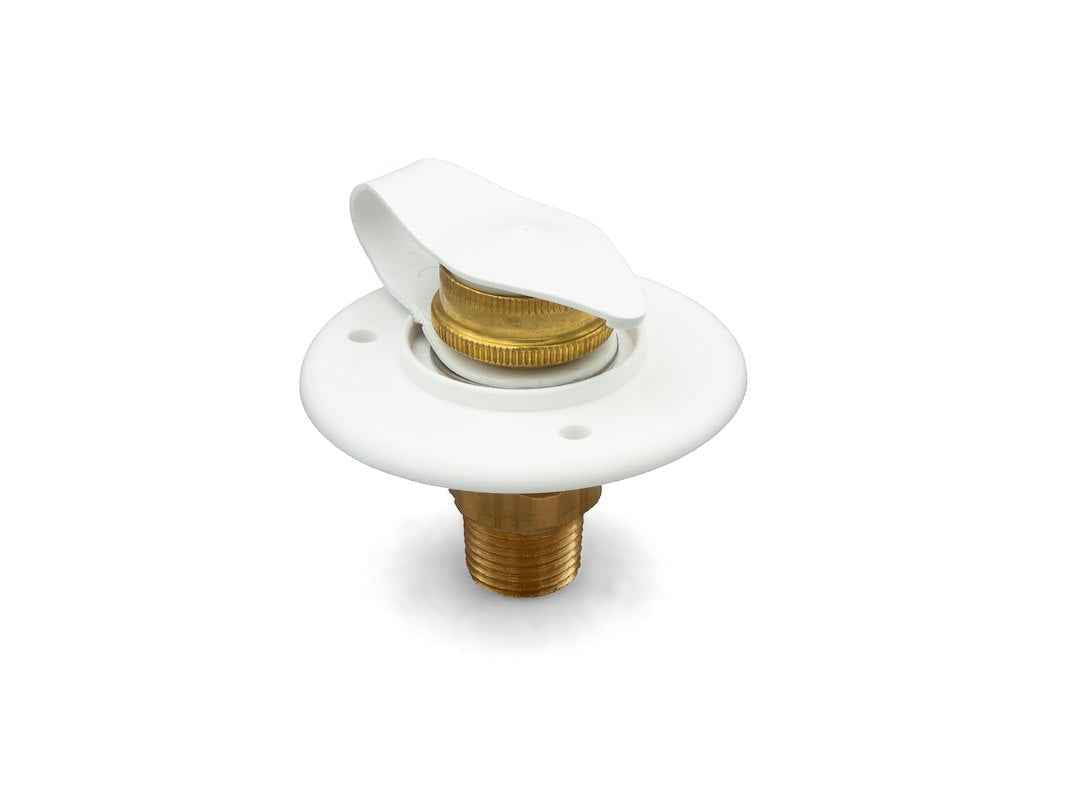 B&B Molders 94234 Flush-Mount Fresh Water Inlet - White Brass