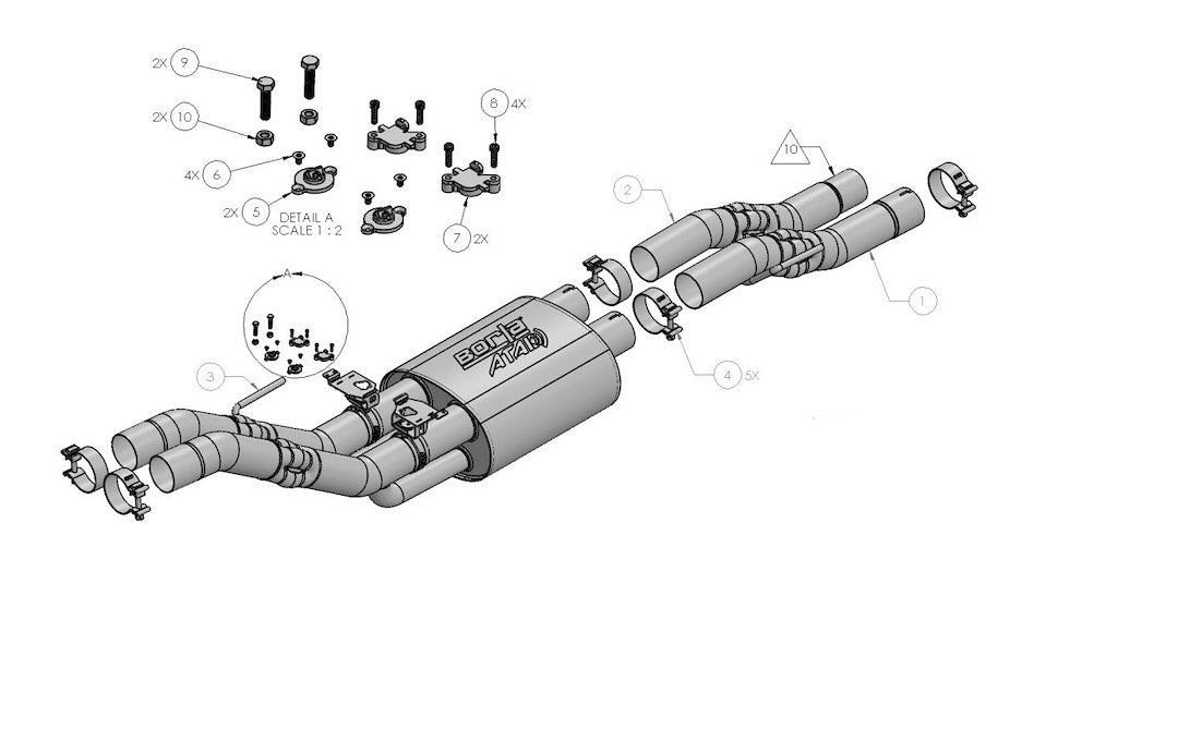 Borla ATAK ® Series Cat Back System Dual Dual Exhaust System Kit 60737 - image 2