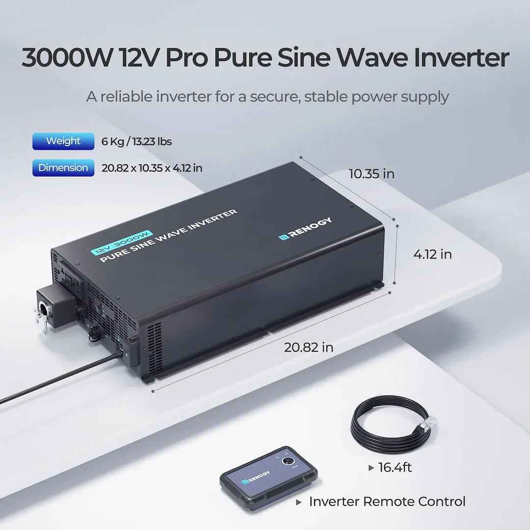 Renogy 5226258 3000W Power Inverter - 12V DC