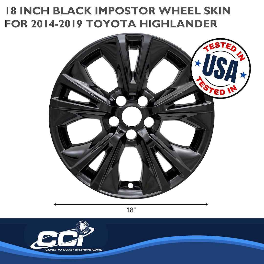 Coast To Coast IMP410BLK Black Highlander Impostor Wheel Skins