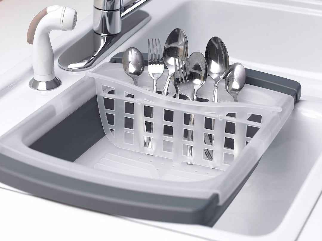 Progressive International CDD-20GY Dish Drainer - White/ Gray