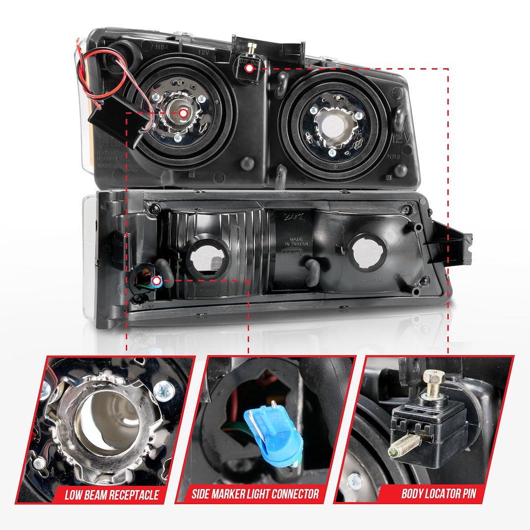 ANZO USA Crystal Reflector Beam Halogen Sealed Beam Headlight Assembly 111501 - image 4