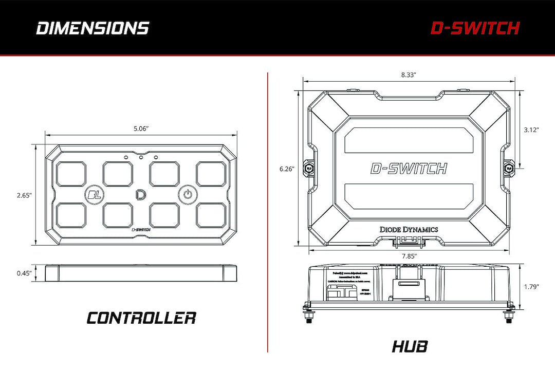 Diode Dynamics DD8373 D-Switch Eight-Channel Panel