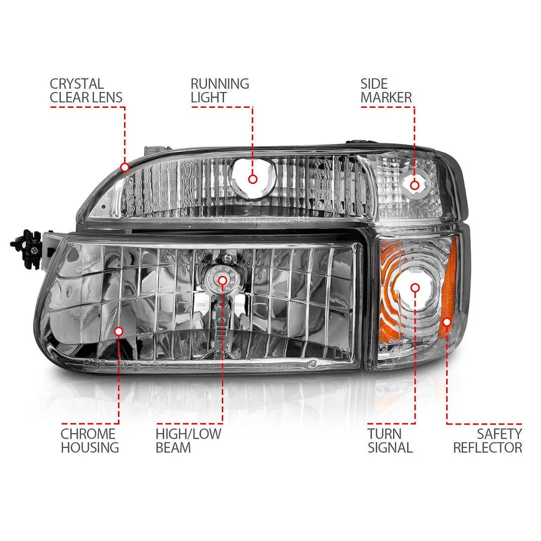 ANZO USA Crystal Clear Reflector Beam Halogen Sealed Beam Headlight Assembly 111040 - image 3