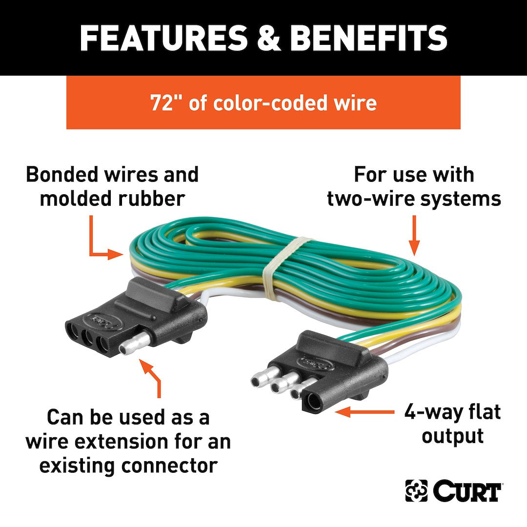 CURT Semi-universal 4 Flat Trailer Wiring Connector (58051)