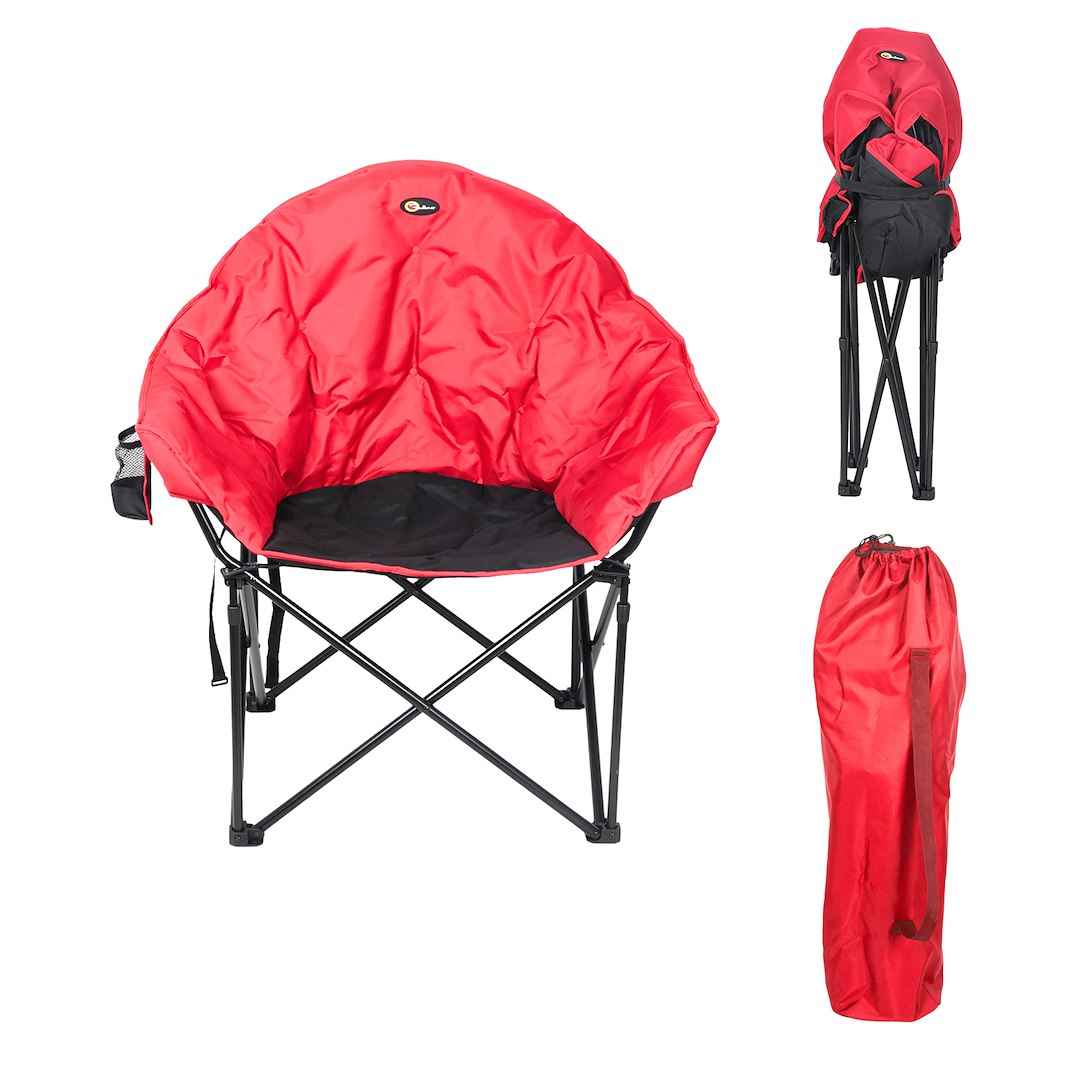Faulkner 49579H Folding Camping Chair - Burgundy/ Black, 300 lb