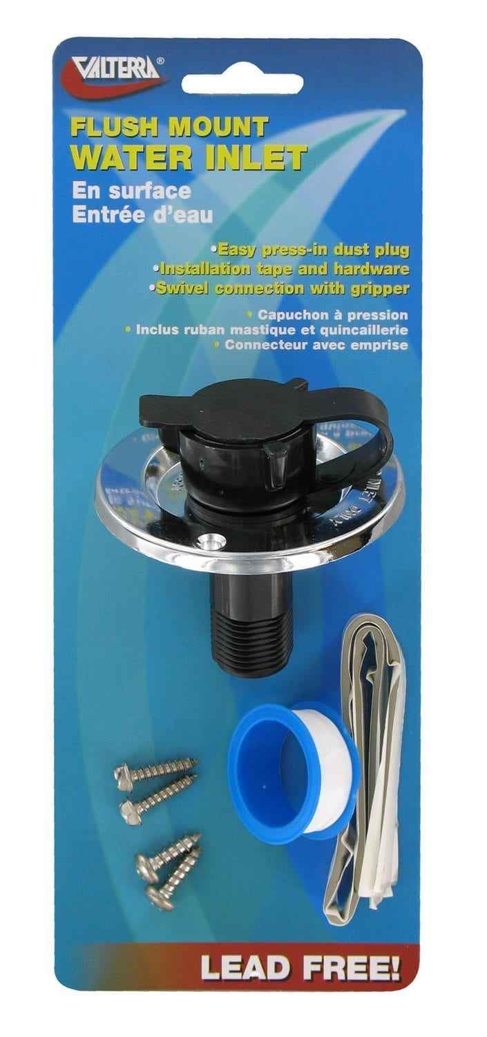 Valterra A01-0165VP 2-3/4 in Flush City Water Inlet - Black
