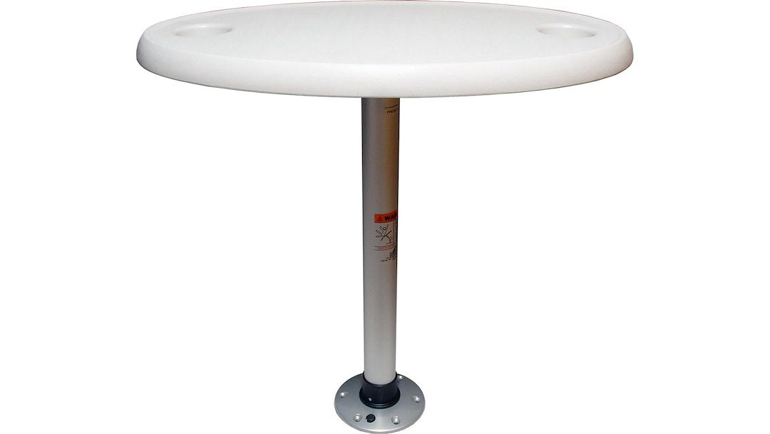 Springfield Marine 1690106 White Oval Boat Table Package