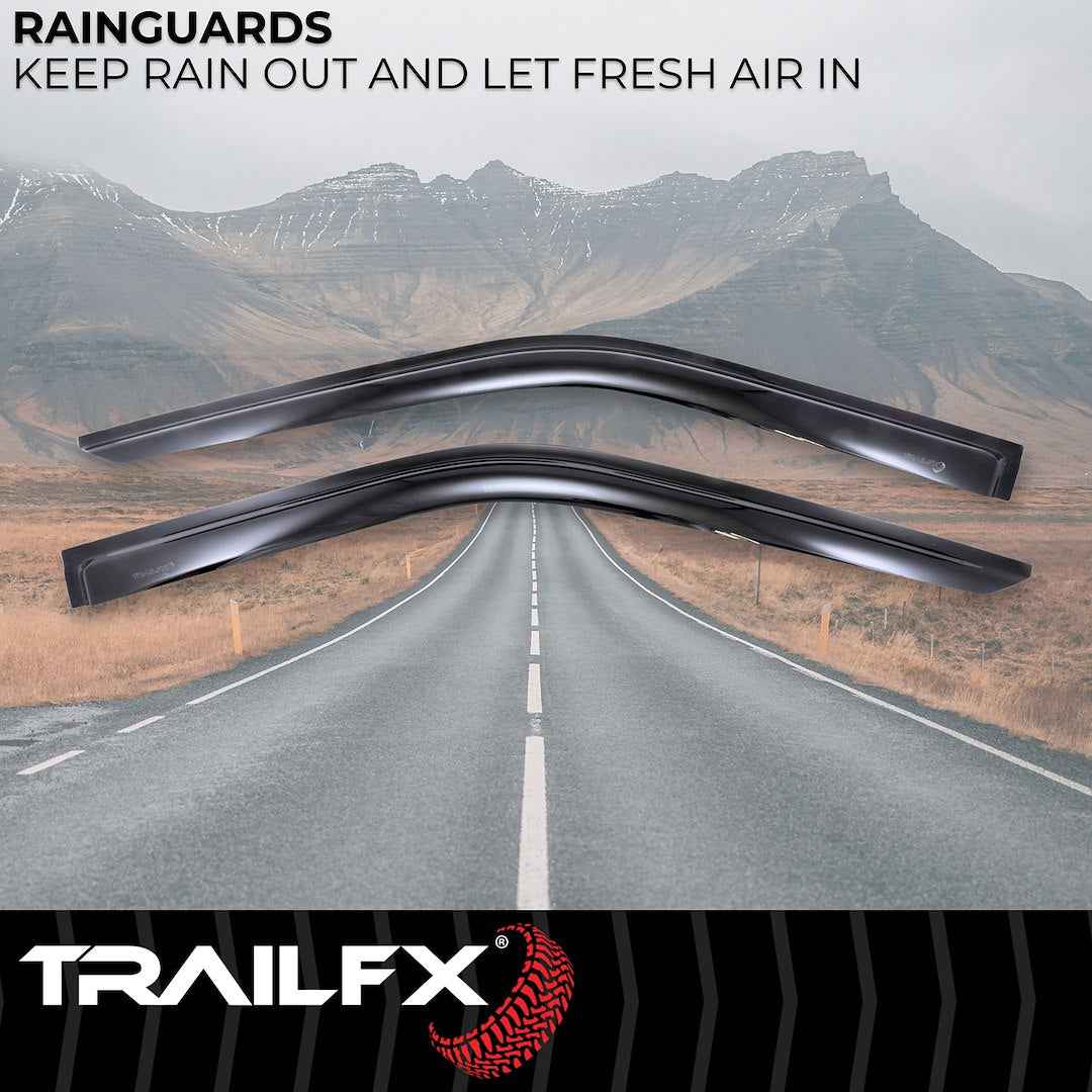 TrailFX 2971H Tape-On Window Rain Guards - 2-Piece Smoke