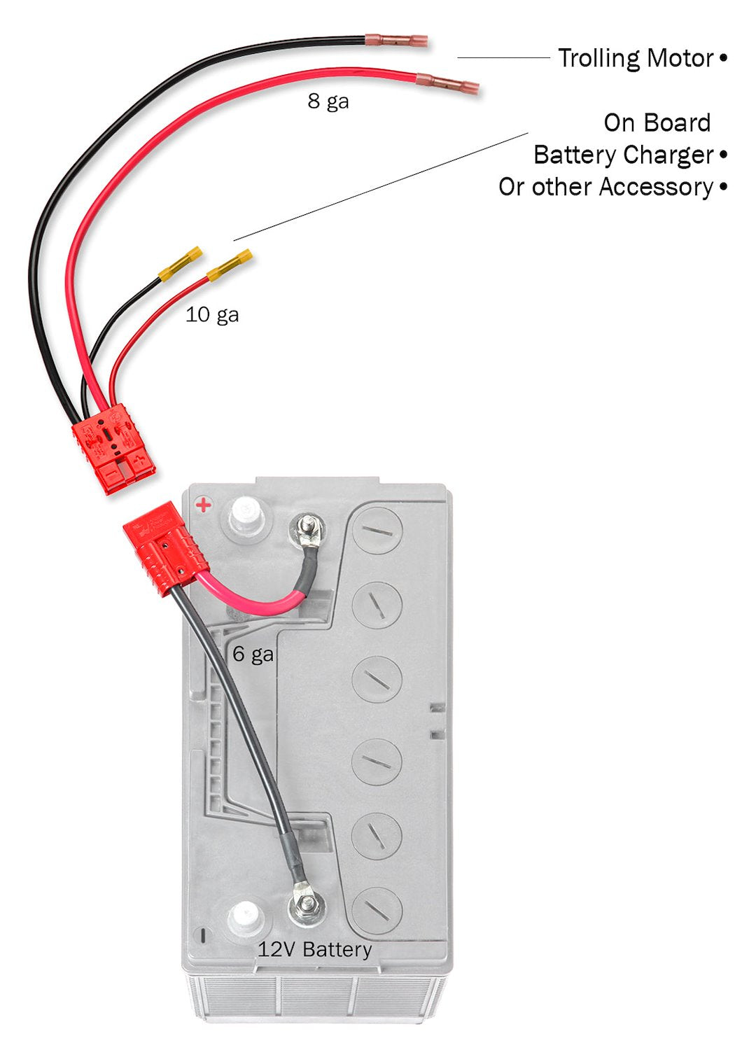 Connect-Ease RCE12VBCHK 12V Trolling-Motor Battery Harness - image 2
