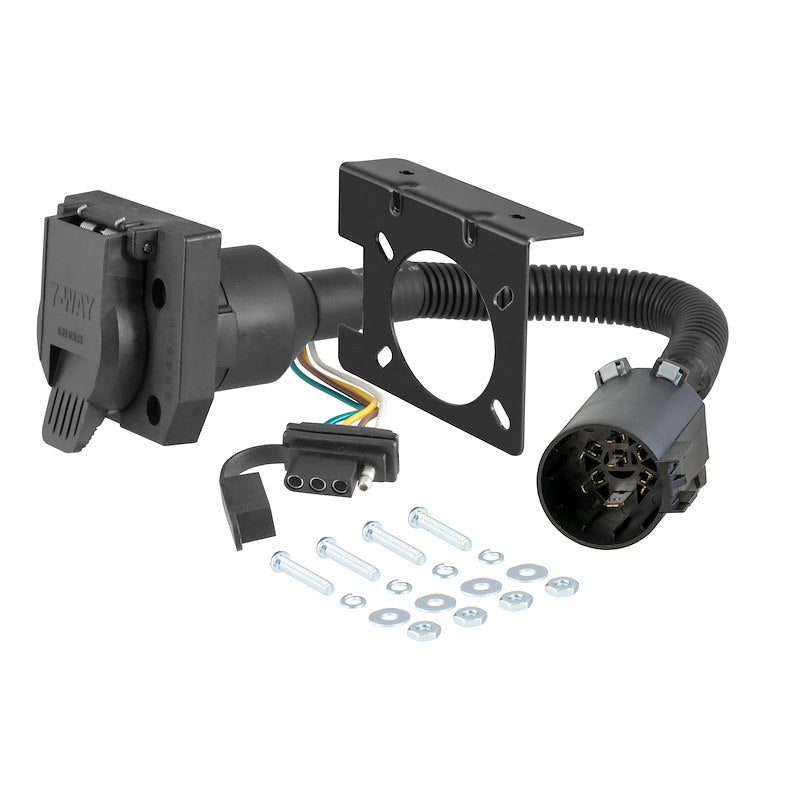 CURT 55774 USCAR Trailer Wiring Connector with 4-Way Flat & 7-Way RV Blade