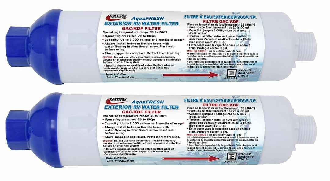 Valterra A01-1132VP Inline Water Filters - Pair - 20 Micron