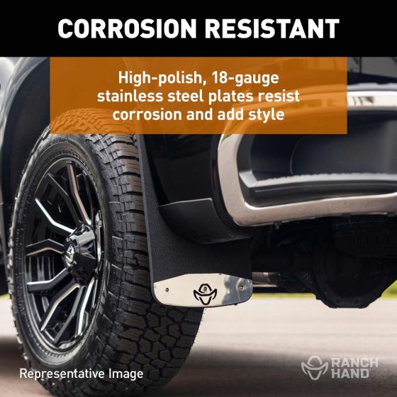 Ranch Hand 251452rh Textured Mud Flap with Stainless Plate