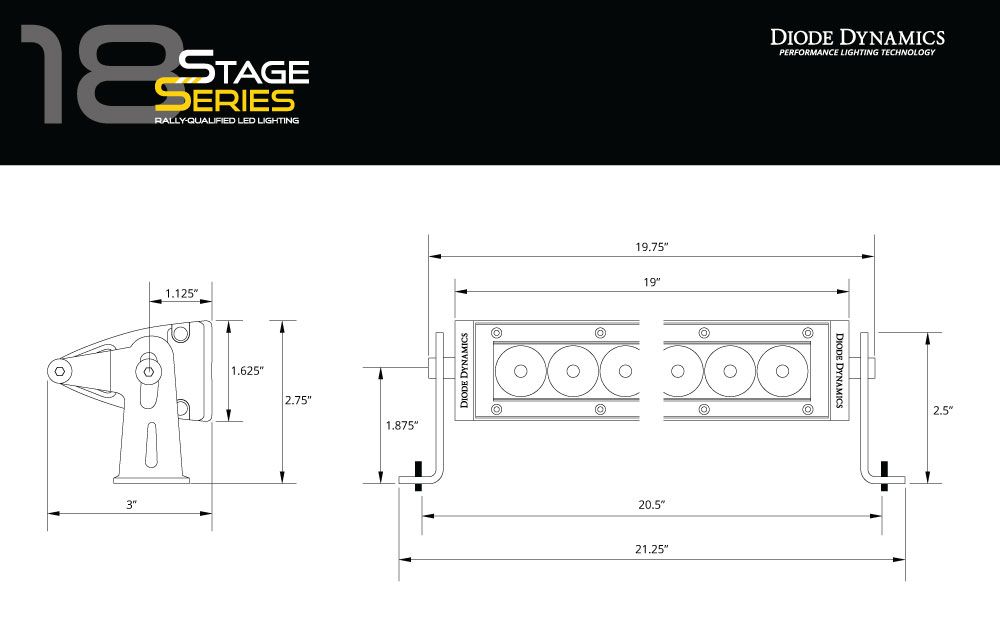 Diode Dynamics DD5016 Stage Series SS18 White Driving Light Bar