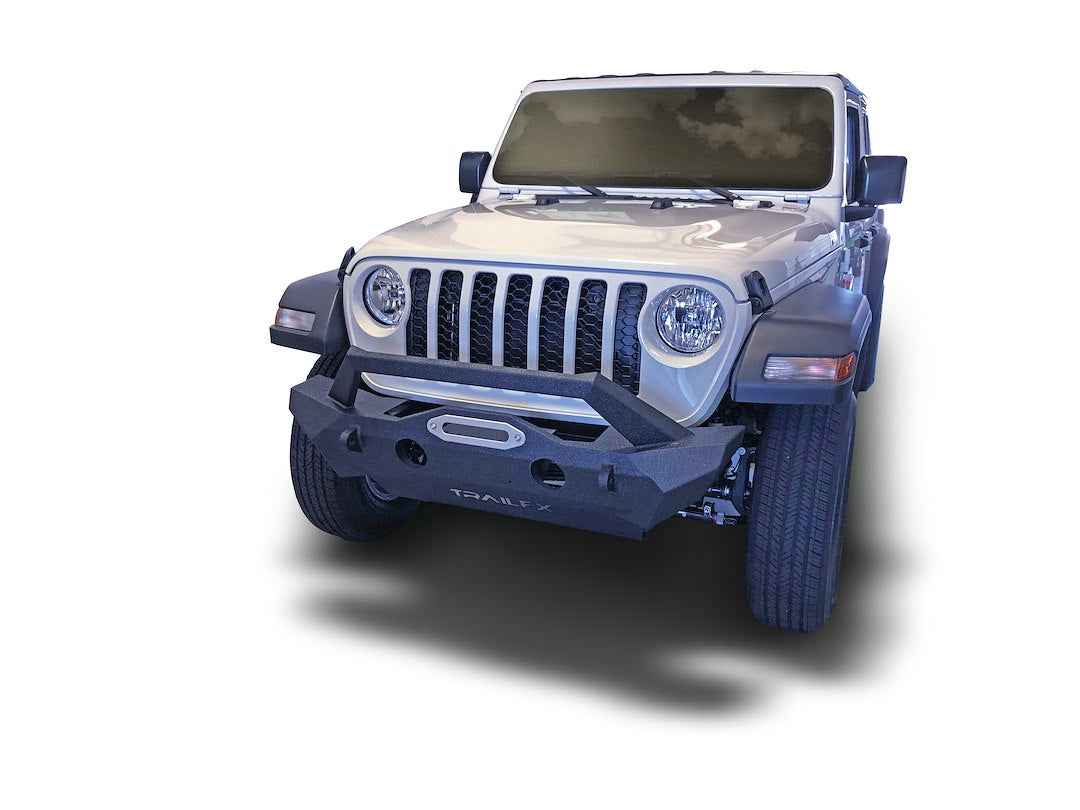 TrailFX JL08T Front Steel Bumper with Winch Mount