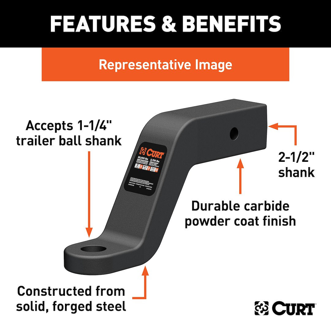 Curt 45456 Trailer Hitch Ball Mount - image 3