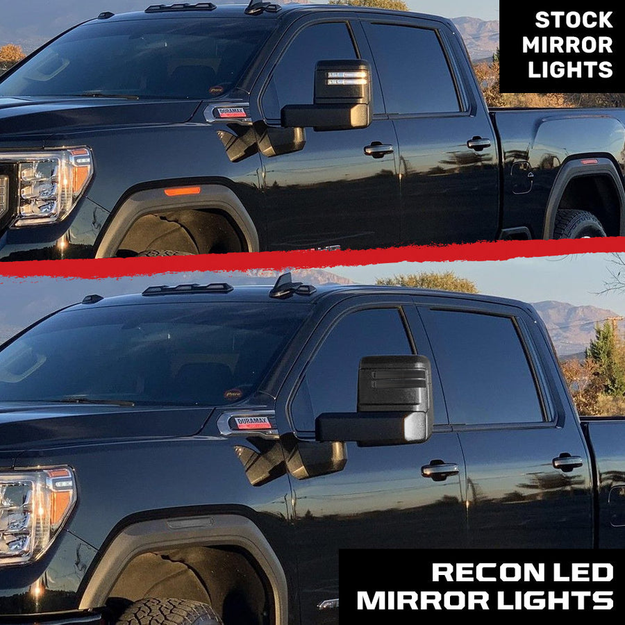 Recon 264253bk Smoked Mirror Turn Light for Silverado/Sierra