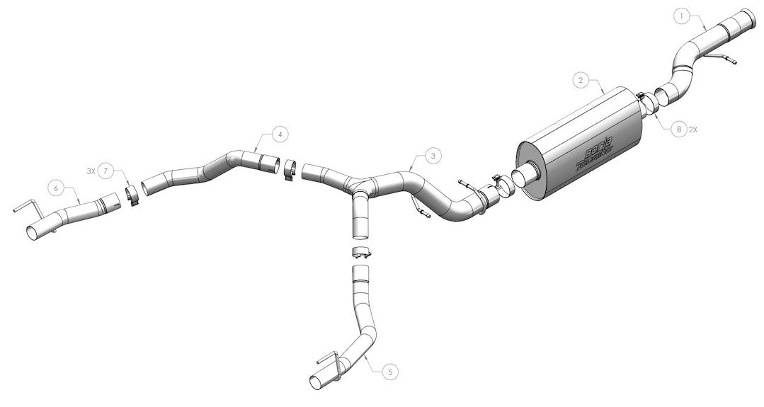 Borla Touring Cat Back System Single Quad Exhaust System Kit 140889 - image 2