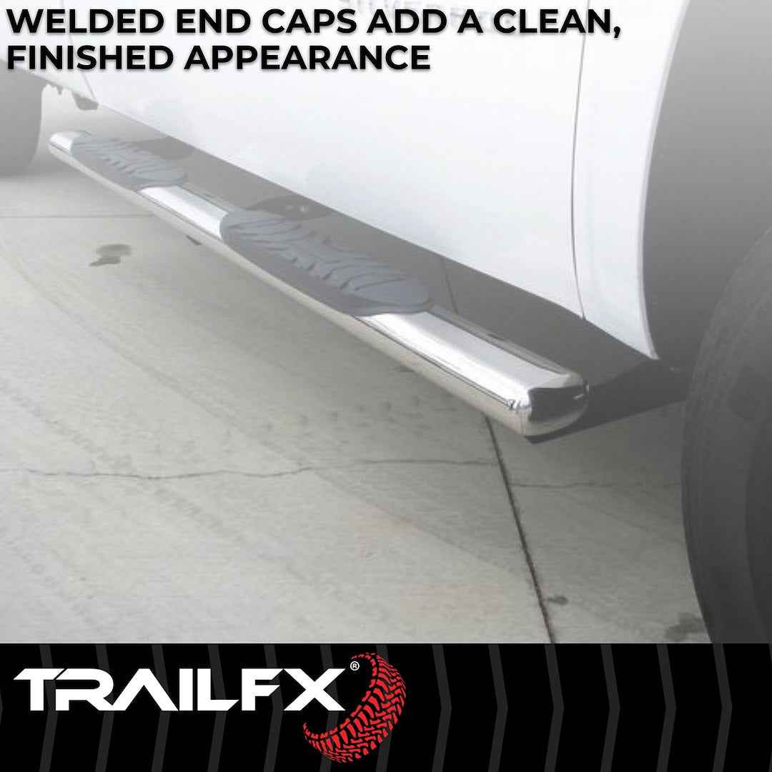 TrailFX A1545S 4 in Oval Nerf Step Bars - Stainless, 300 lb