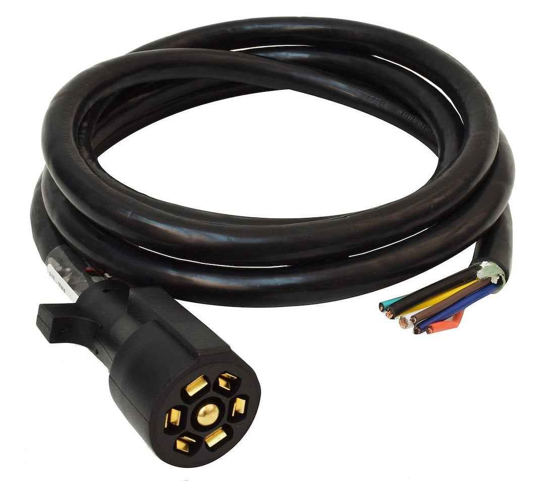 Valterra A10-7W8 Molded 7-Blade Trailer Wiring Cord - Black