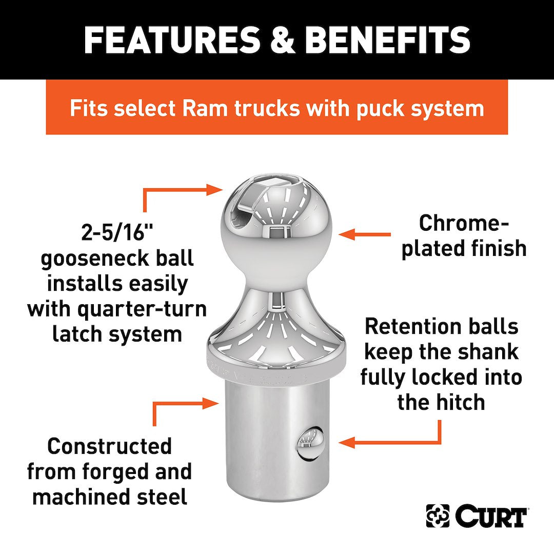 Curt 60601 Gooseneck Trailer Hitch Ball - image 2