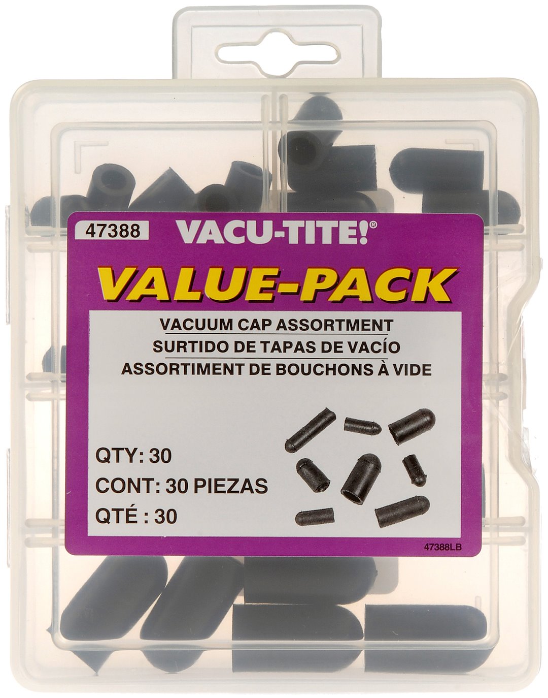 Dorman (OE Solutions) 47388 30-Piece Black Rubber Vacuum Cap Set - image 2