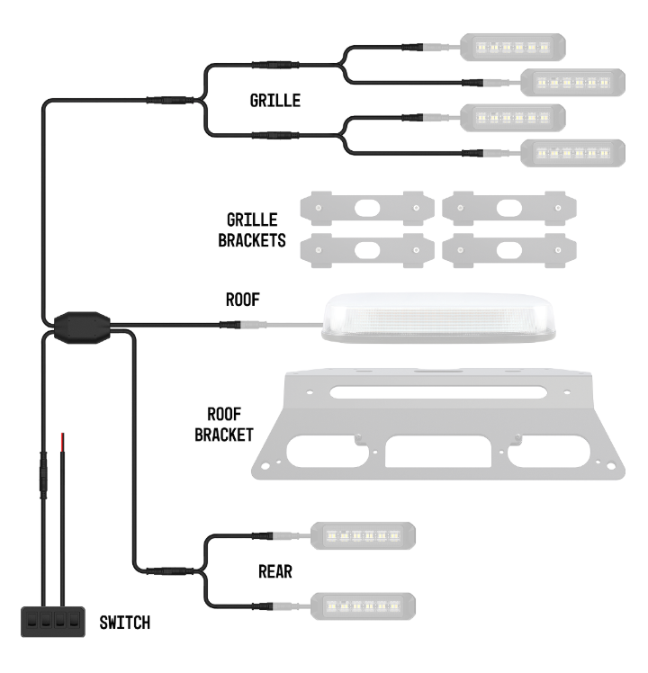 Builtbright Bb8ka06 Warning Light Wiring Harness - image 2
