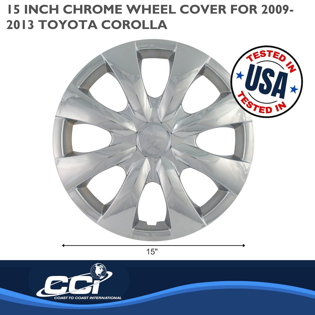 Coast To Coast 45015C Corolla Chrome 8-Spoke Covers - image 2