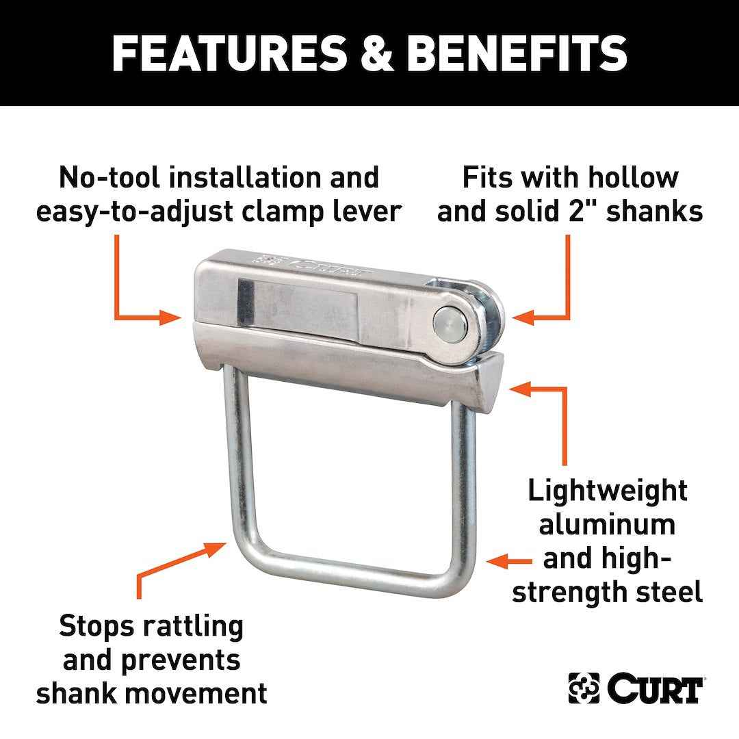 CURT 22325 Trailer Hitch Receiver Tube Anti Rattle Bracket