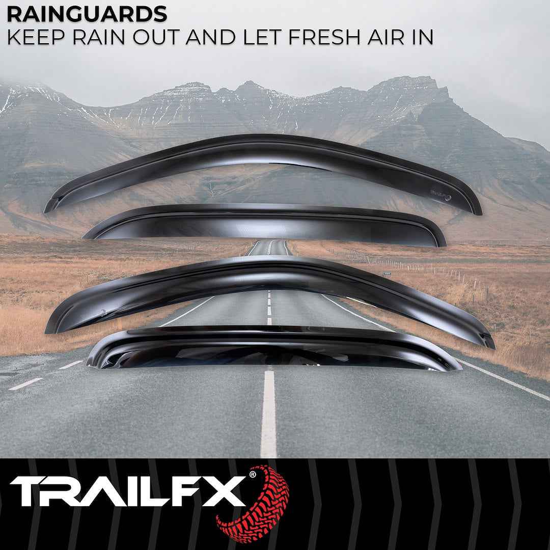 TrailFX 4515H Tape-On Window Rain Guards - 4-Piece Smoke