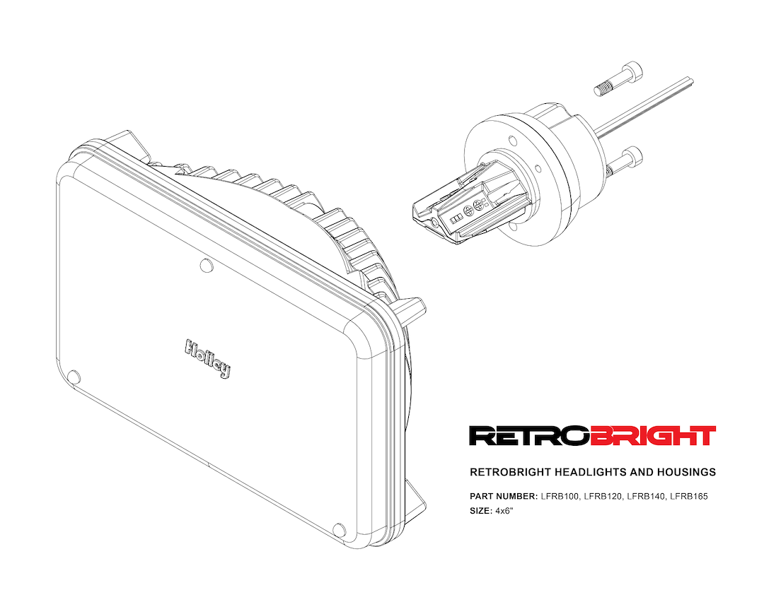 Holley Lfrb140-1 RetroBright Modern White Headlight Conversion Kit
