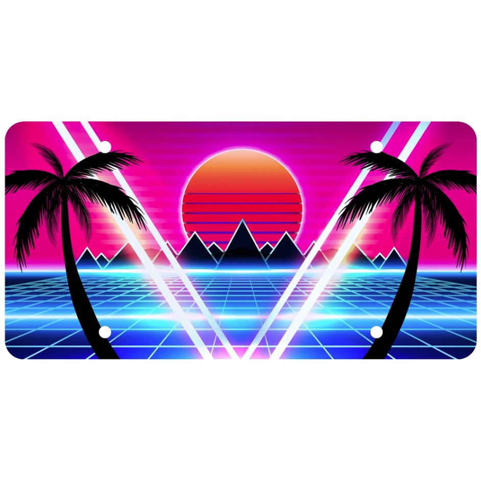 Cruiser 70209 Synthwave Palm Tree Novelty Plate - image 2