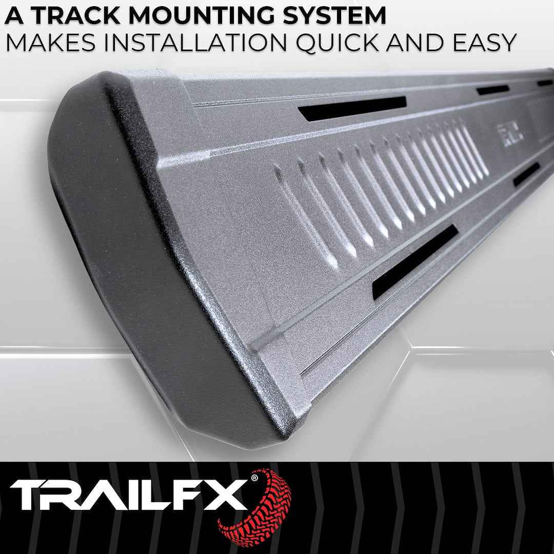 TrailFX AL6010B Aluminum Running Boards - Black, 300 lb