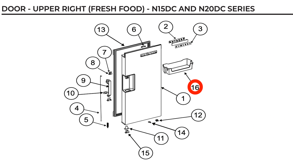 Norcold 50981 Refrigerator Door Bin for N20DC