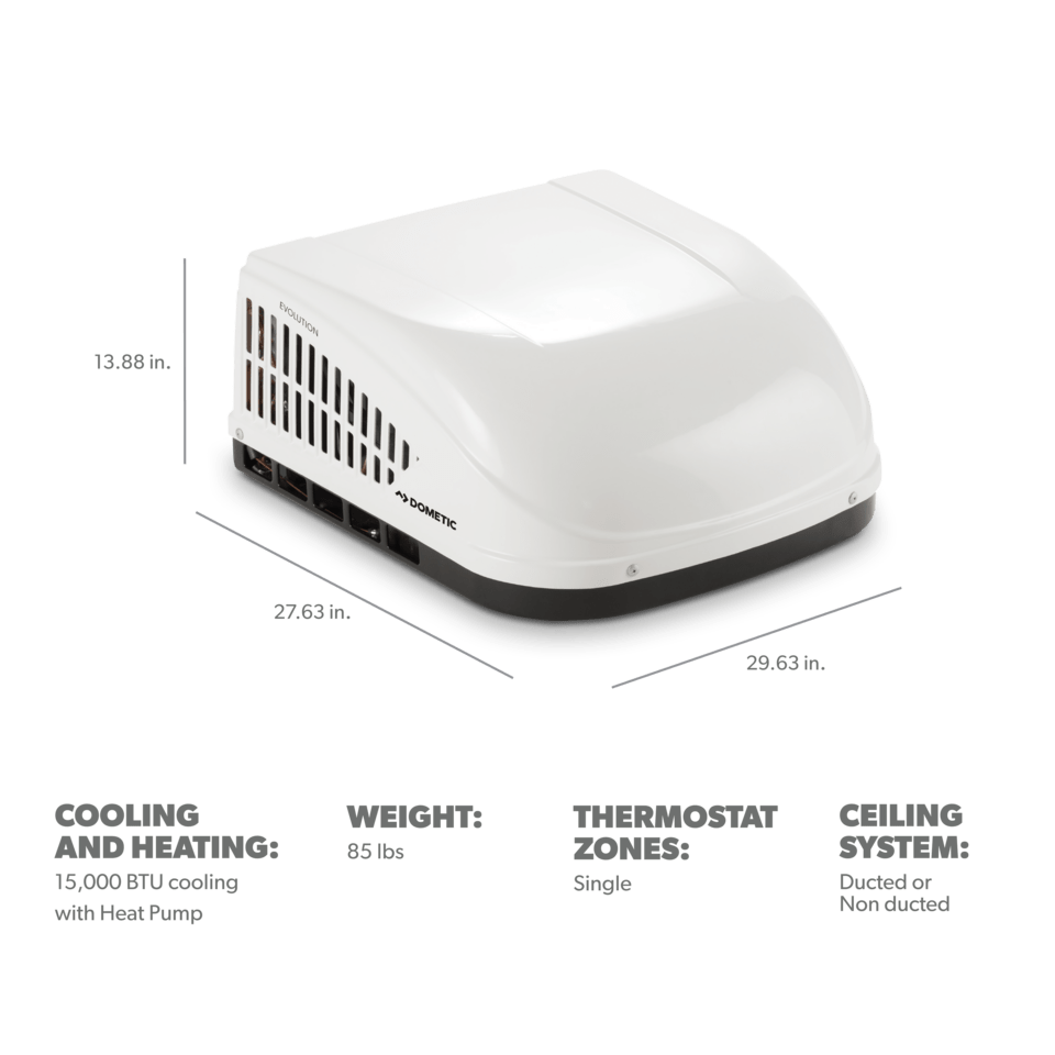 Dometic Brisk II 15,000 BTU Rooftop Air Conditioner with Heat Pump - B59196.XX1C0
