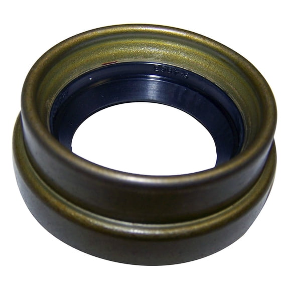 Crown Automotive 5014852AB front inner axle seal with bronze metal housing and black rubber sealing lip, single piece